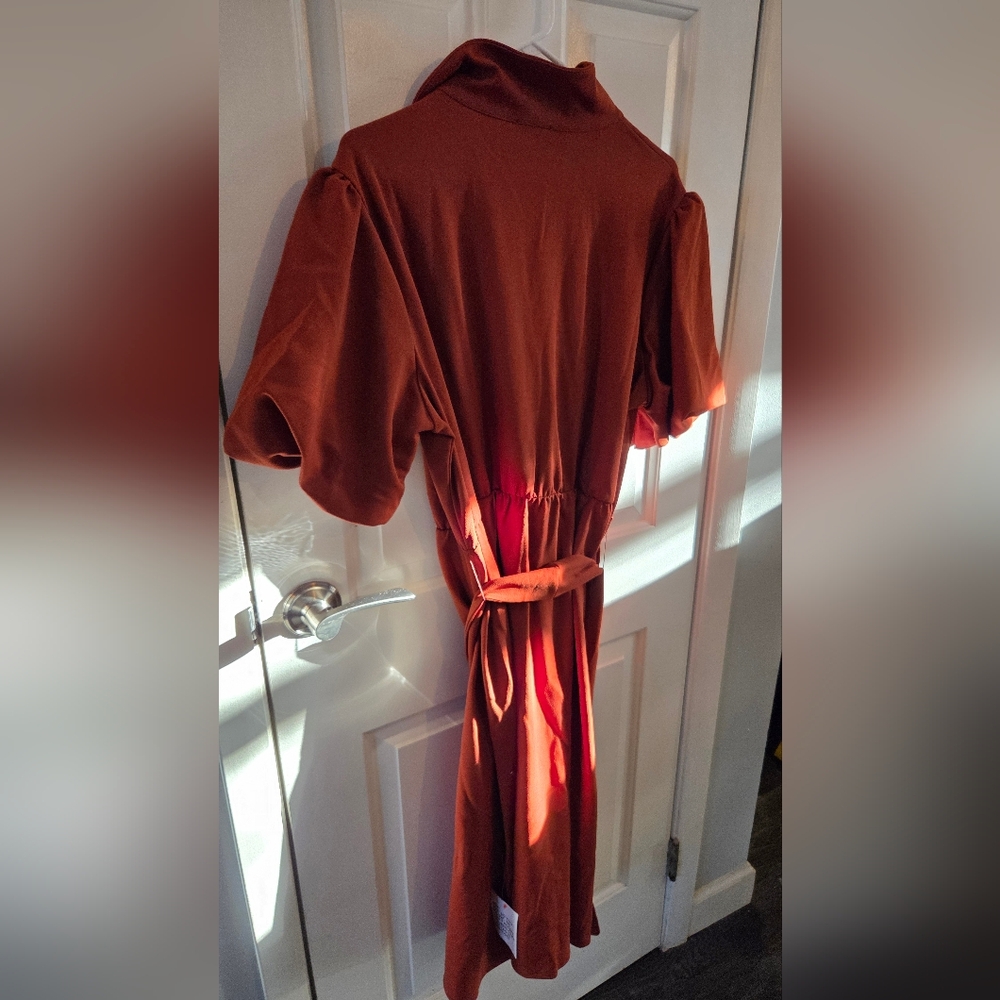 ASOS Long Sleeve Rust Dress